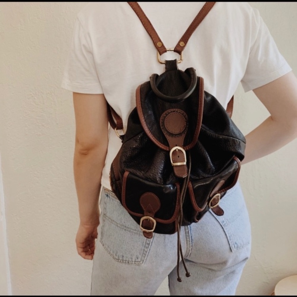 Unique genuine Italian leather backpack